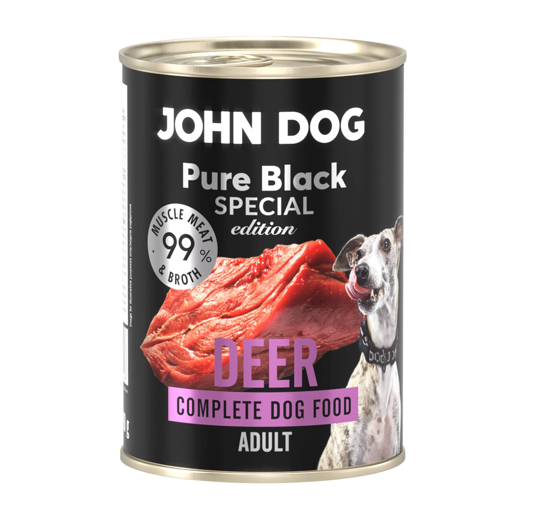 JOHN DOG PURE BLACK SE MOKRA KARMA DLA PSA JELEŃ 400 G