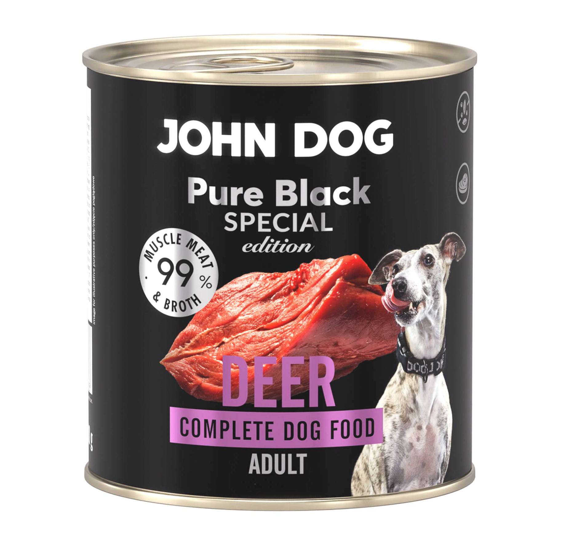 JOHN DOG PURE BLACK SE MOKRA KARMA DLA PSA JELEŃ 800 G