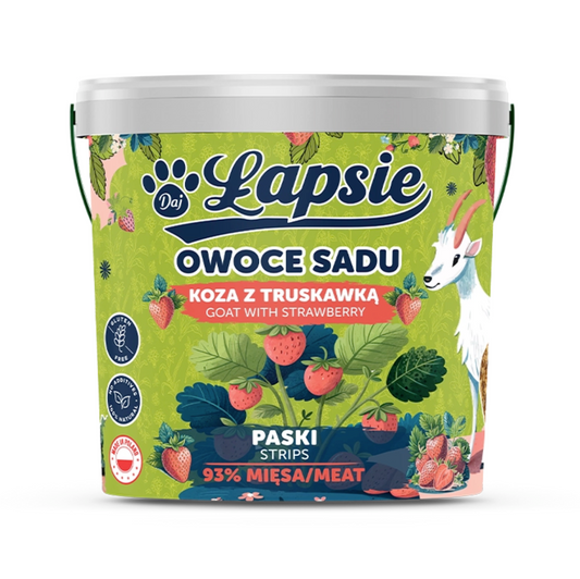 ŁAPSIE PASKI OWOCE SADU KOZA Z TRUSKAWKĄ 1 SZTUKA