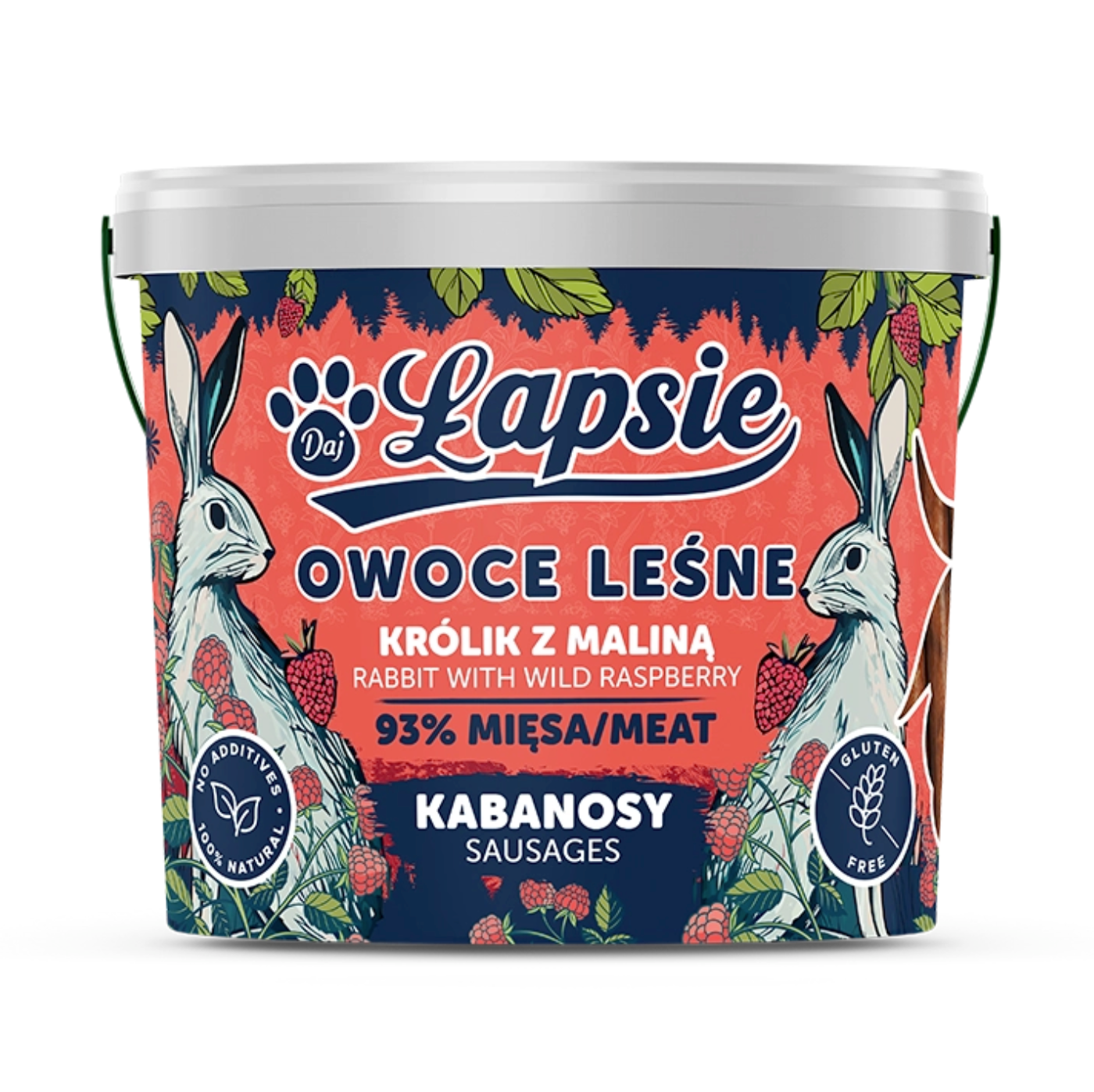 ŁAPSIE OWOCE LASU KABANOSY KRÓLIK Z MALINĄ 160G