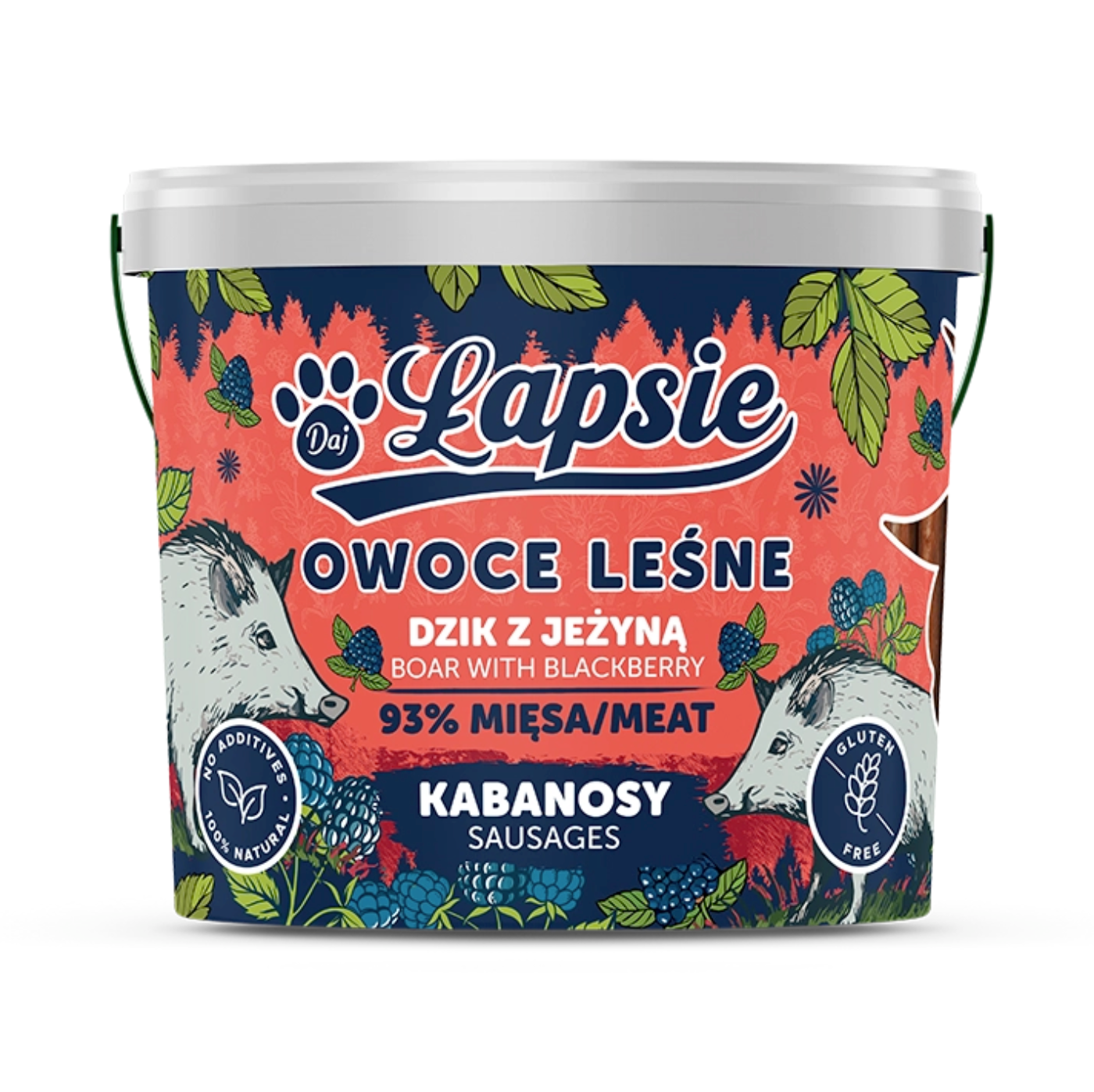 ŁAPSIE OWOCE LASU KABANOSY DZIK Z JEŻYNĄ 160G