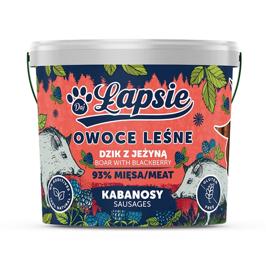 ŁAPSIE OWOCE LASU KABANOSY DZIK Z JEŻYNĄ 160G