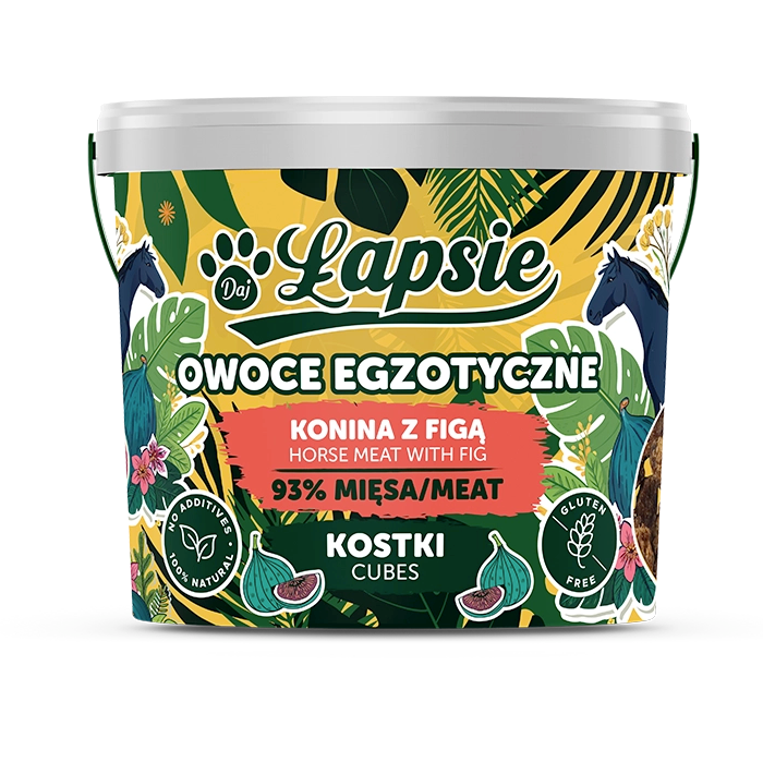 ŁAPSIE KOSTKI OWOCE EGZOTYCZNE KONINA Z FIGĄ 160G