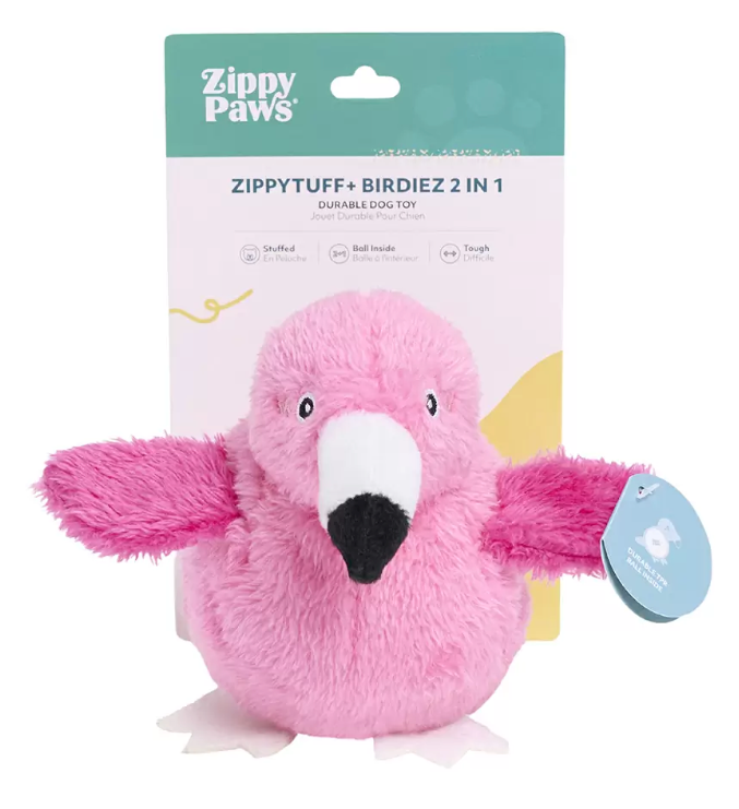 ZIPPY PAWS ZIPPY TUFF+ 2IN1 BIRDIEZ FLAMINGO