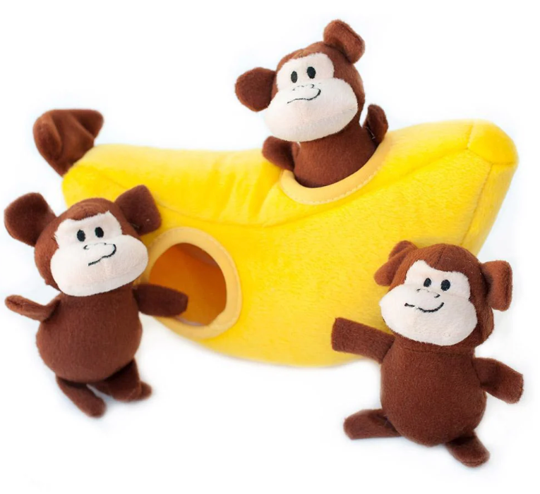 ZIPPY PAWS ZIPPY BURROW MONKEY N BANANA