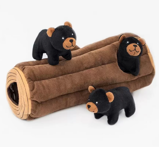 ZIPPY PAWS ZIPPY BURROW BLACK BEAR LOG