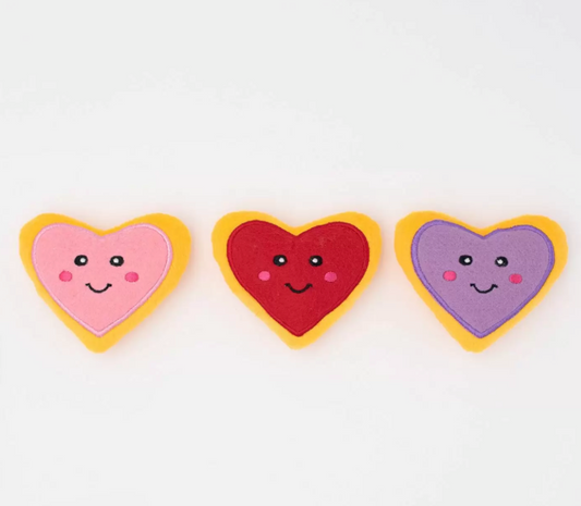 ZIPPY PAWS VALENTINES MINIZ 3PACK HEART COOKIES