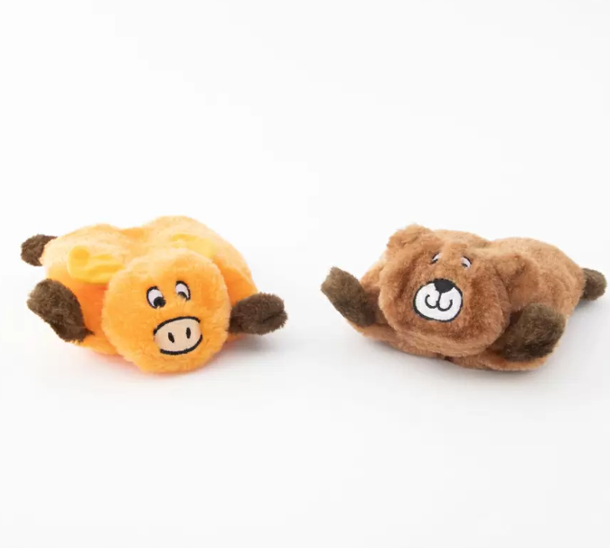 ZIPPY PAWS SQUEAKIE PADS 2 PACK BEAR MOOSE