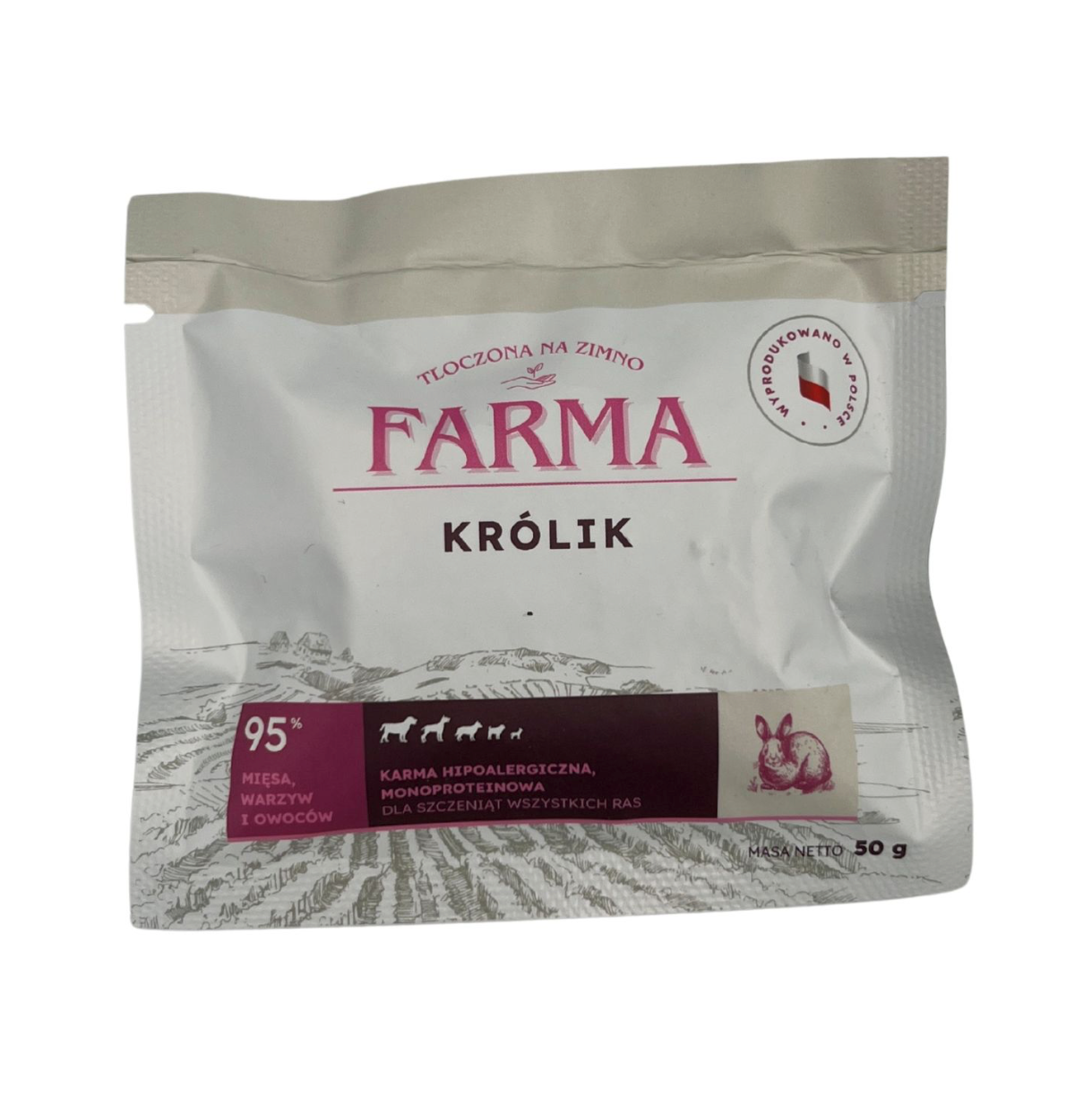 FARMA SUCHA KARMA PIES KRÓLIK TŁOCZONA NA ZIMNO 50G