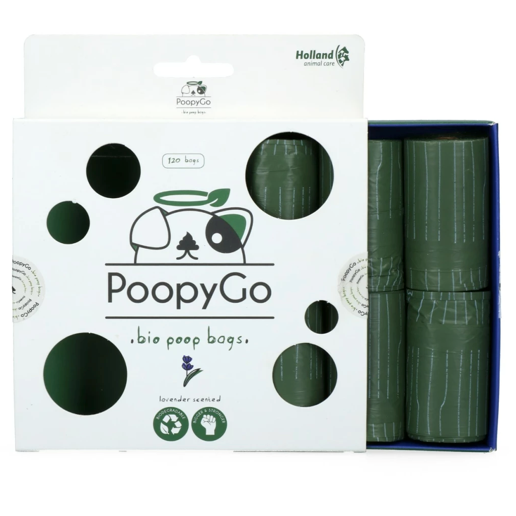 POOPYGO ECO FRIENDLY 120 PCS (8X15 BAGS) LAVENDER SCENTED