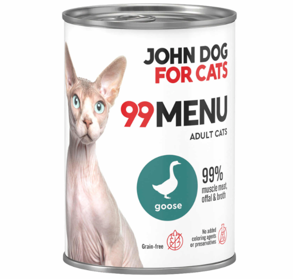 JOHN DOG 99MENU MOKRA KARMA KOT GĘŚ 400G