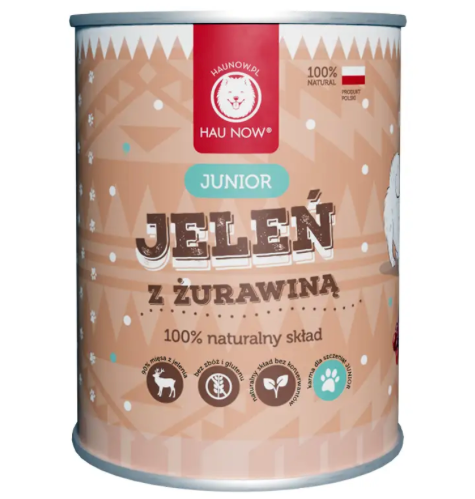 HAUNOW JUNIOR MOKRA KARMA PIES JELEŃ Z ŻURAWINĄ 400G