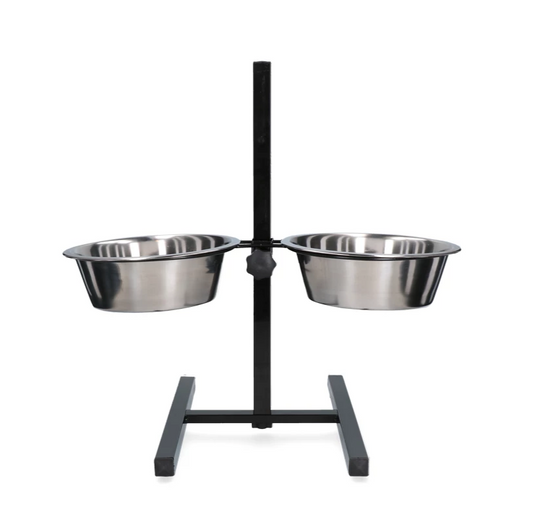 FEED AND DRINK BOWL STAINLESS STEEL H-STAND 1,75LTR Ø 21CM - MISKA DLA PSA