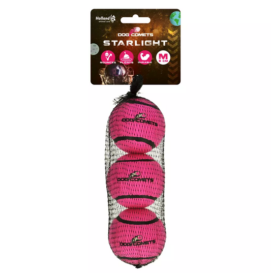 DOG COMETS STARLIGHT M PINK 3PC