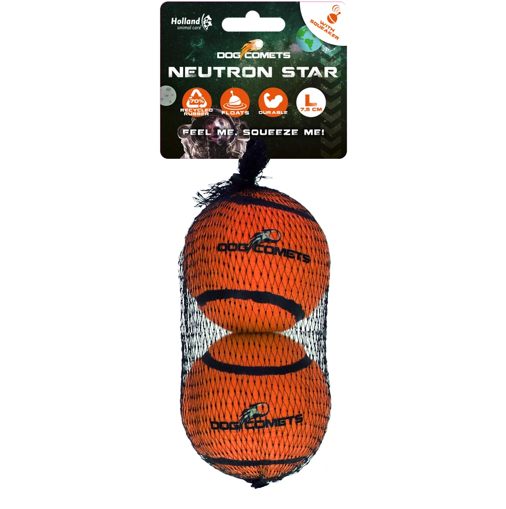 DOG COMETS NEUTRON STAR TENNISBAL MET PIEPER L ORANJE 2ST