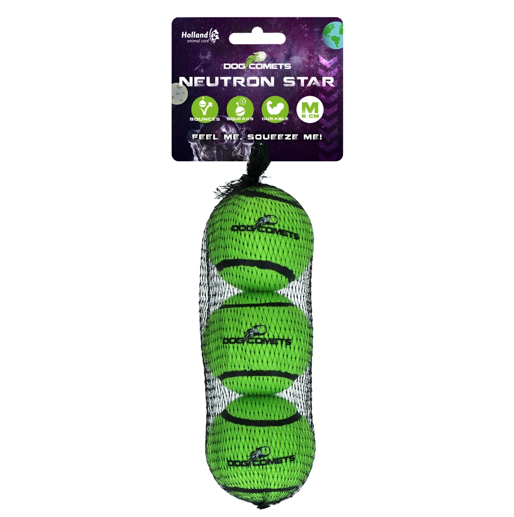 DOG COMETS NEUTRON STAR GREEN 3PC WITH SQUEAKER