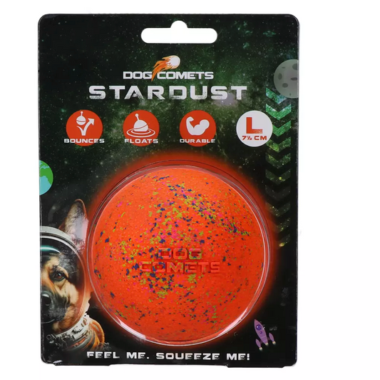 DOG COMETS BALL STARDUST ORANGE L
