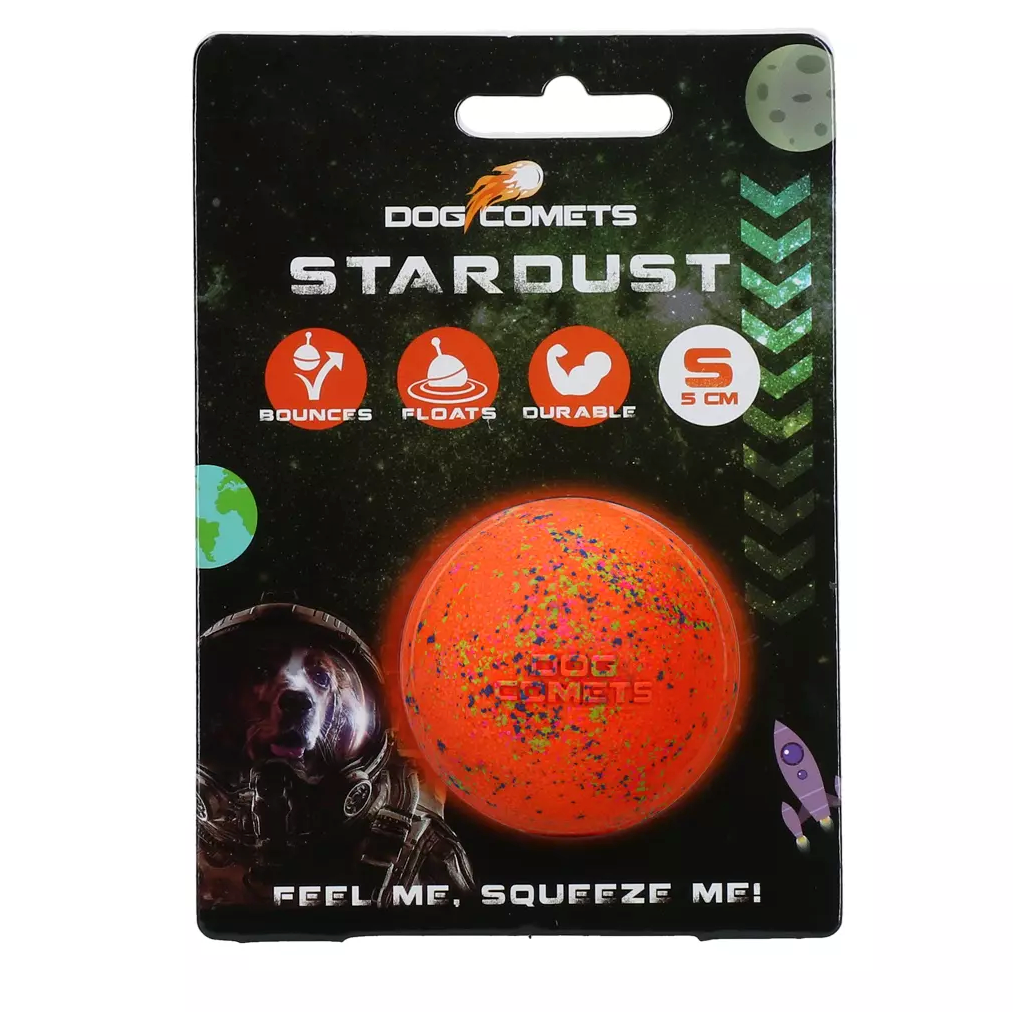 DOG COMETS BALL STARDUST ORANGE S