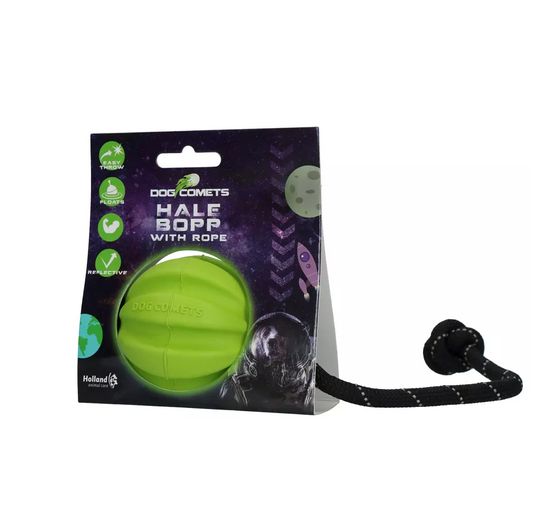 DOG COMETS BALL METEORITE GREEN WITH ROPE