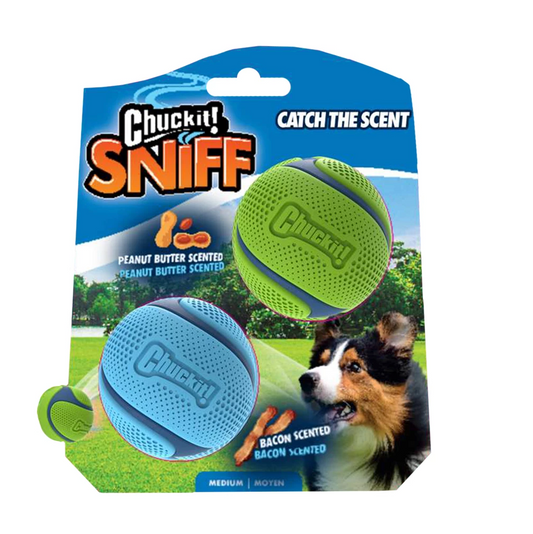 CHUCKIT SNIFF FETCH BALL DUO MD 2-PACK