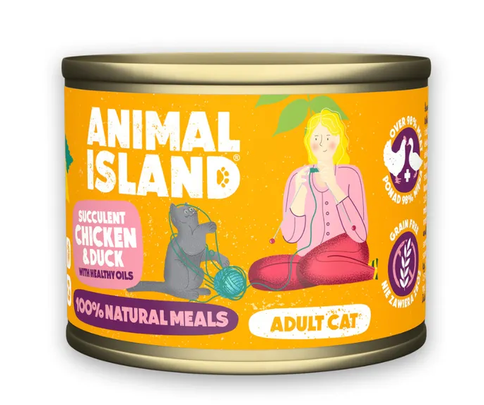 ANIMAL ISLAND MOKRA KARMA KOT KURCZAK KACZKA 200G