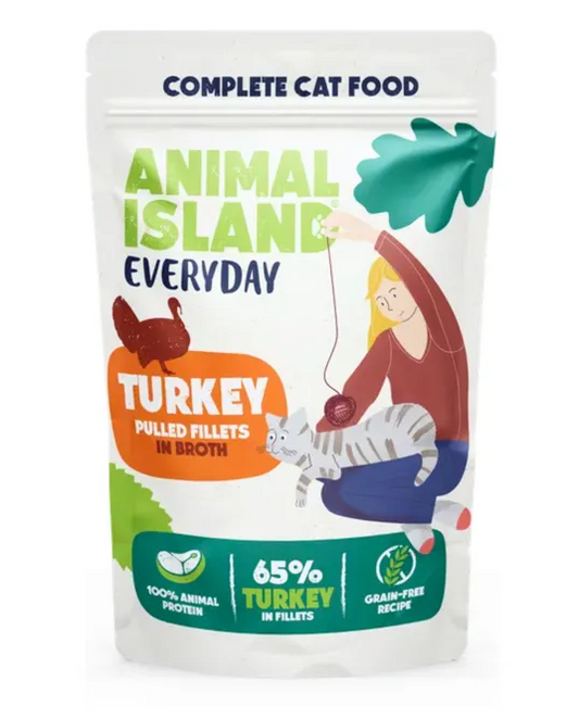 ANIMAL ISLAND MOKRA KARMA KOT INDYK BIAŁA RYBA 40X 85G
