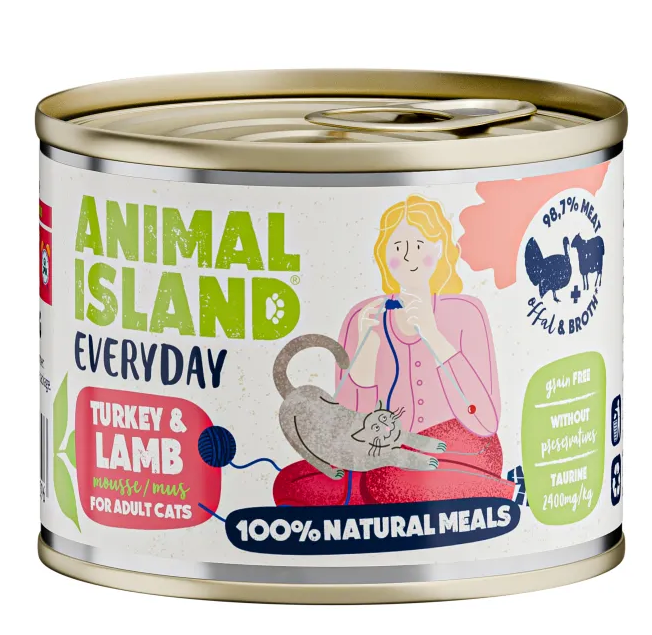 ANIMAL ISLAND MOKRA KARMA KOT EVERYDAY INDYK JAGNIĘCINA 200G