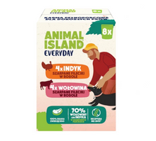 ANIMAL ISLAND EVERYDAY MOKRA KARMA PIES TURKEY PULLED FILLETS 4SZT BEEF PULLED FILLETS 4SZT 8X 150G