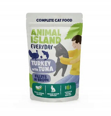 ANIMAL ISLAND EVERYDAY FILLETS IN BROTH MK KOT TURKEY WITH TUNA 85G