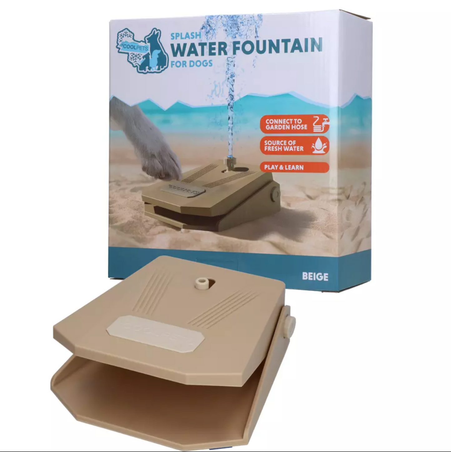 COOLPETS SPLASH WATER FOUNTAIN BEIGE