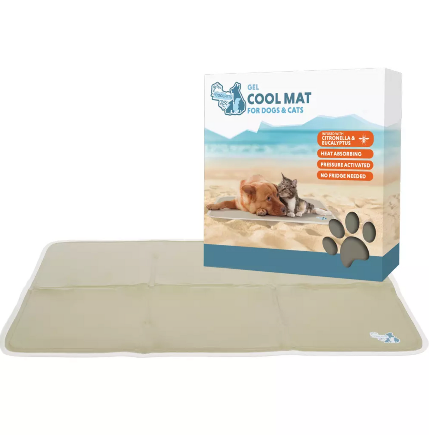 COOLPETS PREMIUM SOLID GEL COOLMAT, BEIGE, S