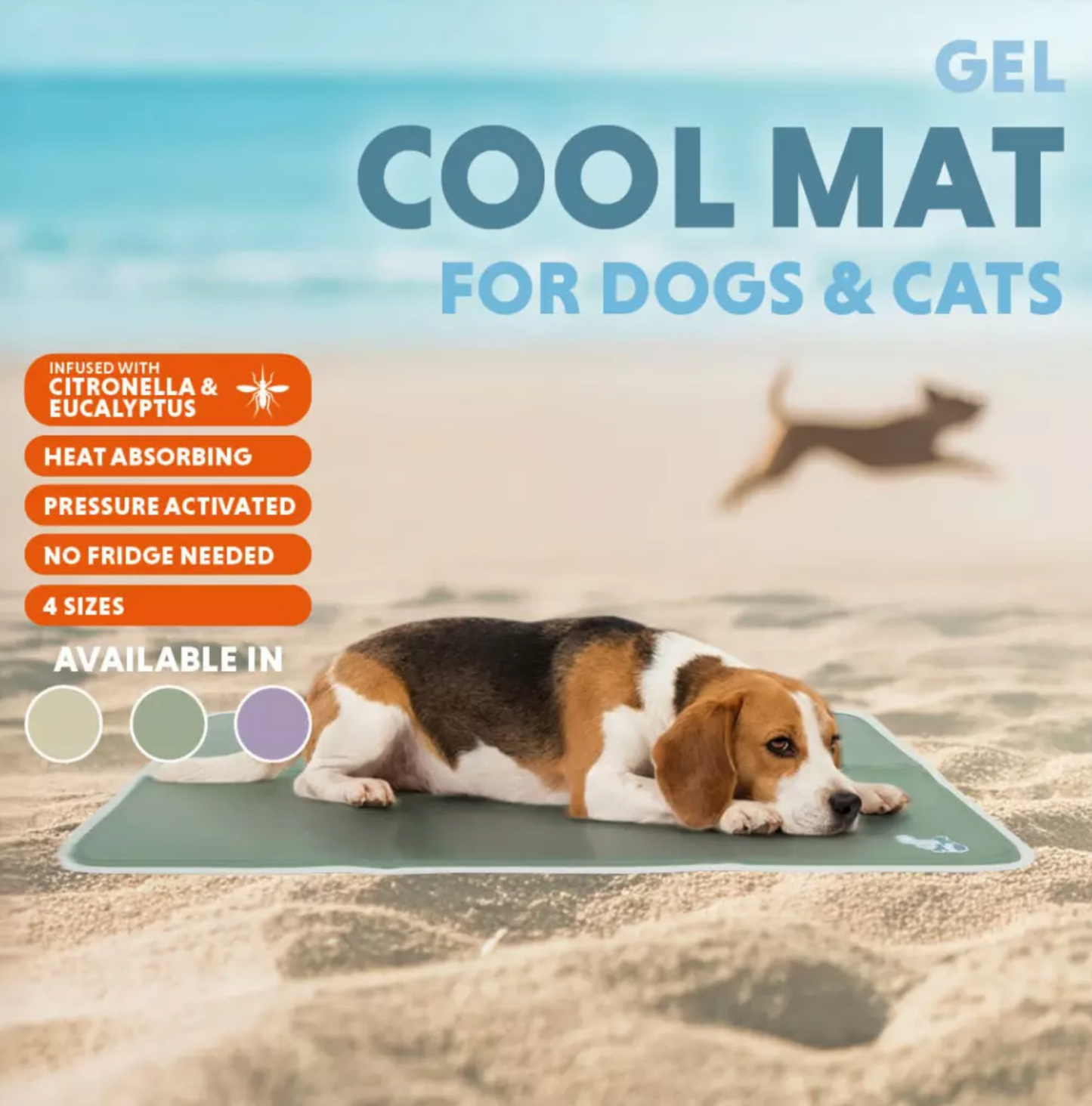 COOLPETS PREMIUM SOLID GEL COOLMAT, BEIGE, S