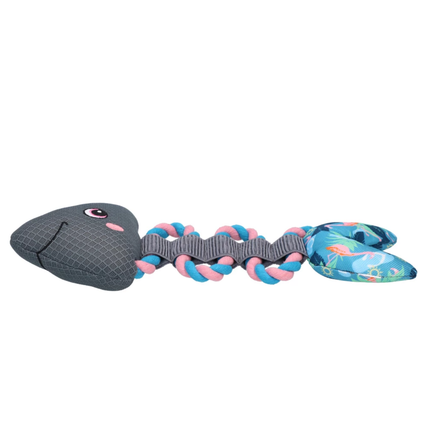 COOLPETS PULL ME! FISHY ROPE FLAMINGO