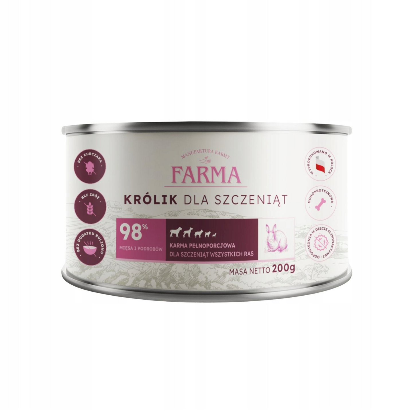 FARMA MOKRA KARMA SZCZENIAK SELECT KRÓLIK 200G