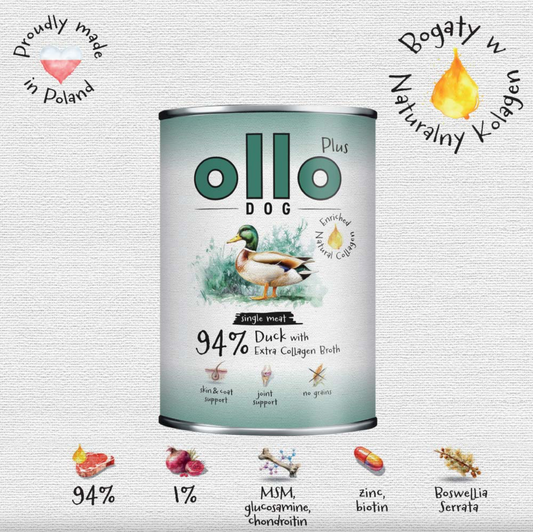 OLLO PLUS KOLAGEN MOKRA KARMA PIES KACZKA 800G