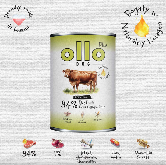 OLLO PLUS KOLAGEN MOKRA KARMA PIES WOŁOWINA 800G