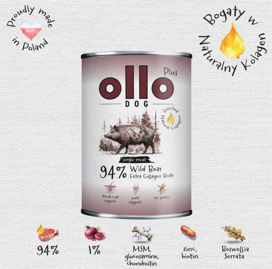 OLLO PLUS KOLAGEN MOKRA KARMA PIES DZIK 800G
