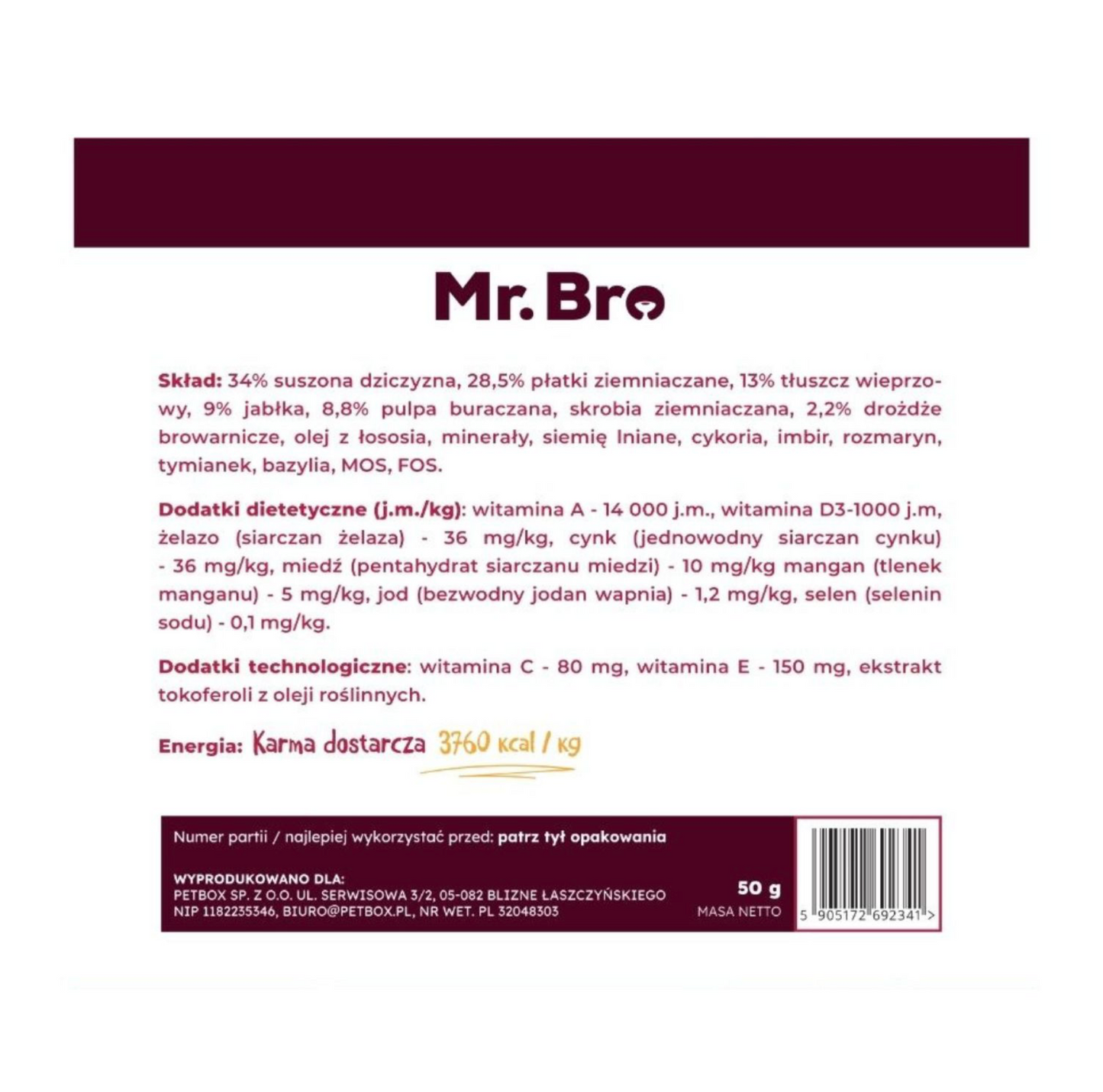 MR BRO SUCHA KARMA MONO DZICZYZNA 50G