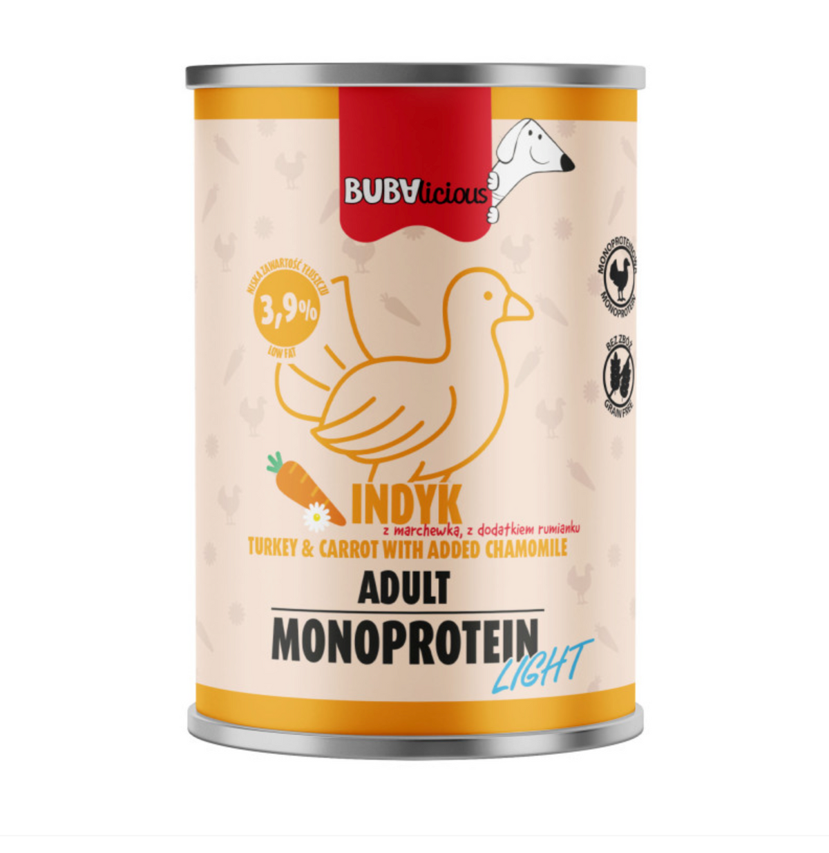 BUBA BUBALICIOUS LIGHT MOKRA KARMA DLA PSA INDYK 400G