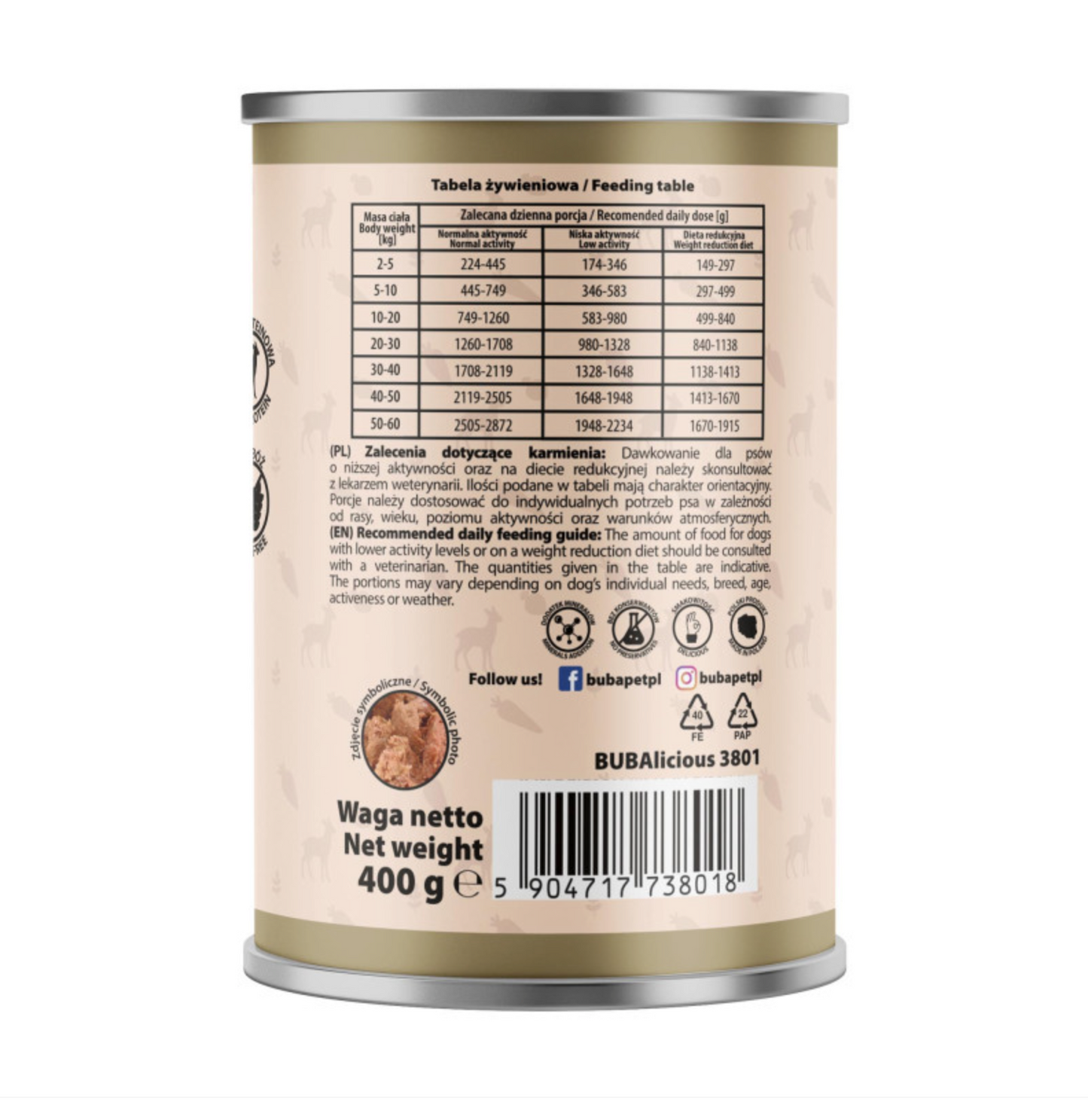 BUBA BUBALICIOUS LIGHT MOKRA KARMA DLA PSA SARNA 400G