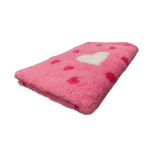 BUBA DRY BED 100X75CM RÓŻOWY SERCA I ŁAPY