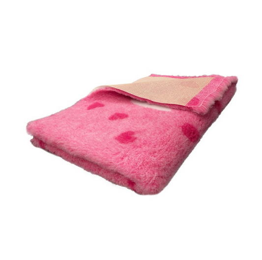 BUBA DRY BED 100X75CM RÓŻOWY SERCA I ŁAPY