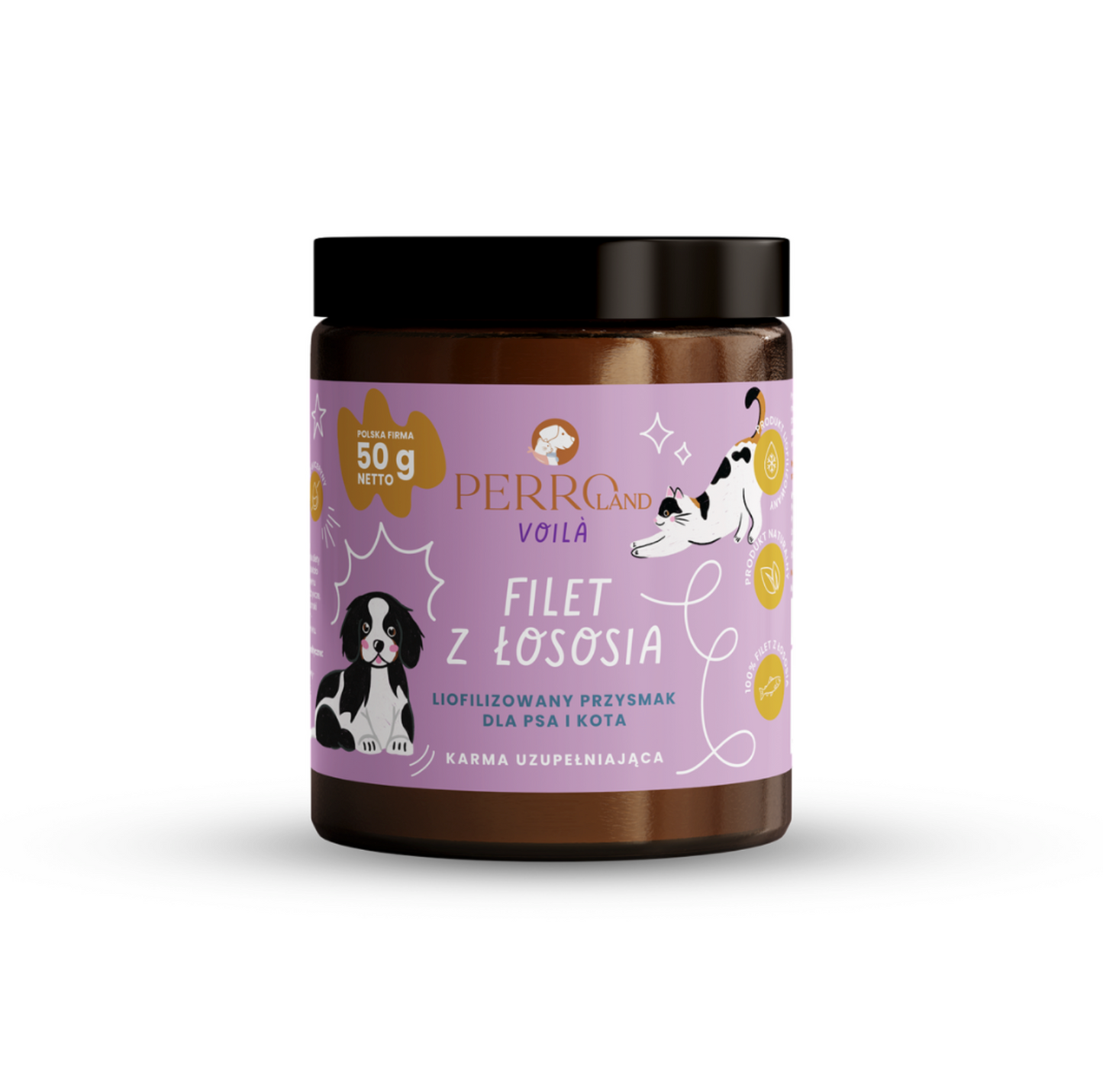 PERRO VOILA PIERŚ Z ŁOSOSIA 50G - LIOFILIZOWANY PRZYSMAK DLA PSA I KOTA