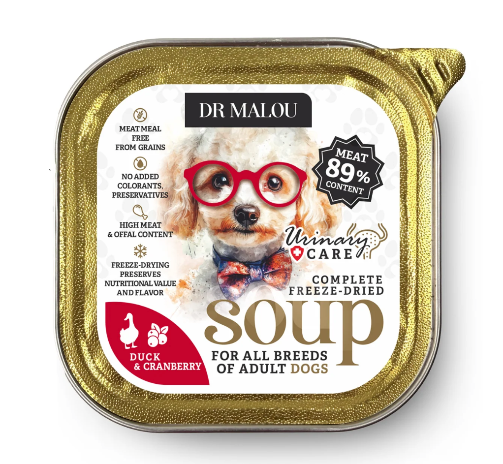 DR MALOU SOUP LIOFILIZOWANA ZUPKA DLA PSA KACZKA Z ŻURAWINĄ 12G