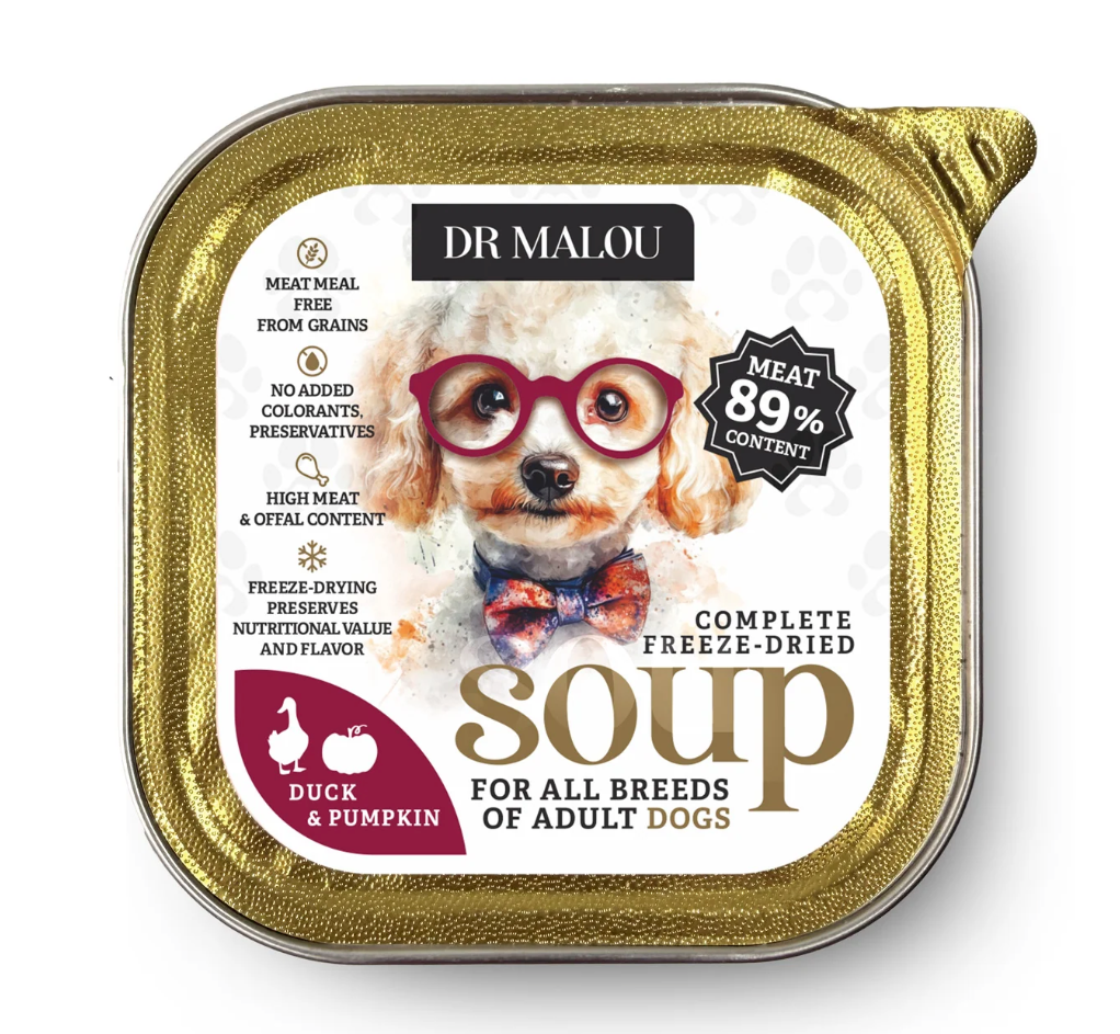 DR MALOU SOUP LIOFILIZOWANA ZUPKA DLA PSA KACZKA Z DYNIĄ 12G