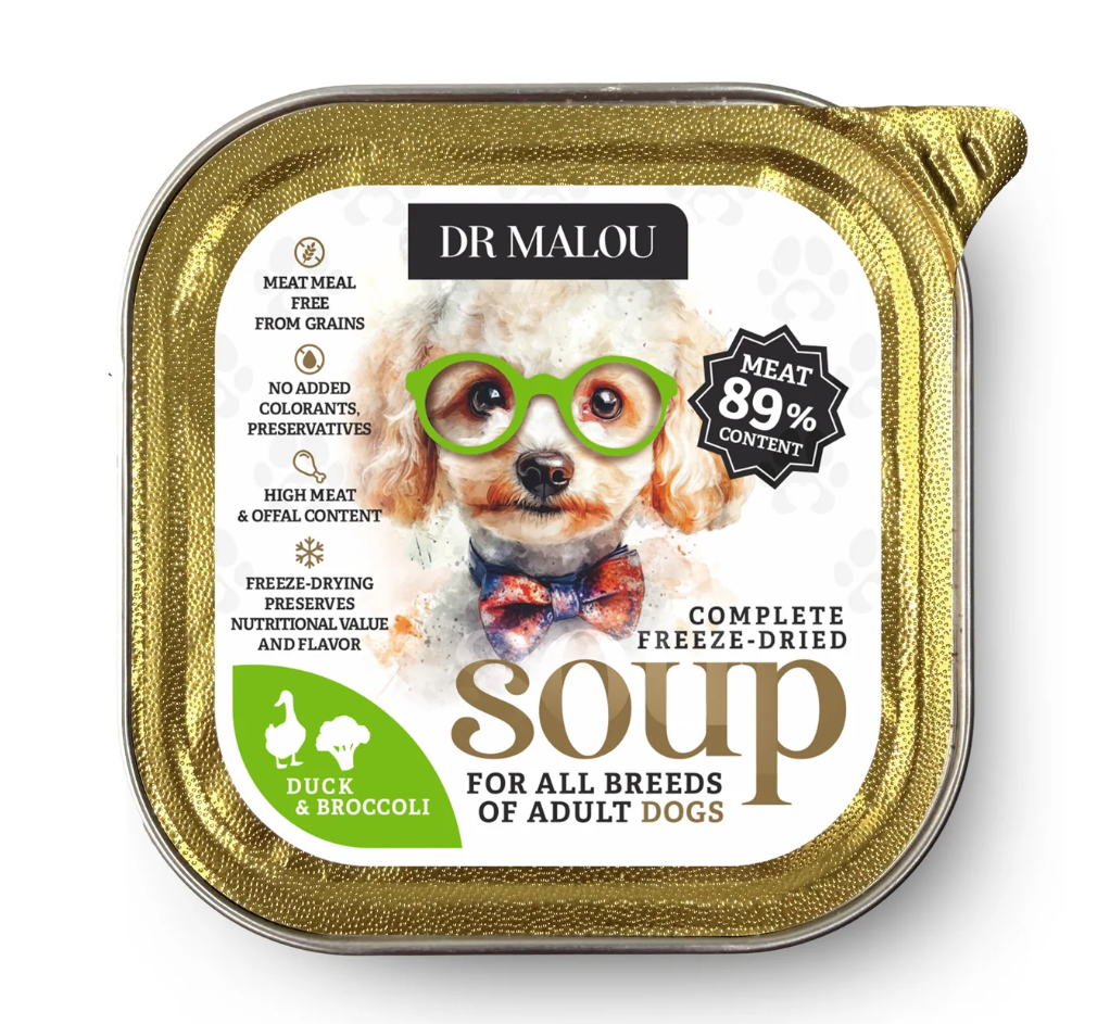 DR MALOU SOUP LIOFILIZOWANA ZUPKA DLA PSA KACZKA Z BROKUŁEM 12G