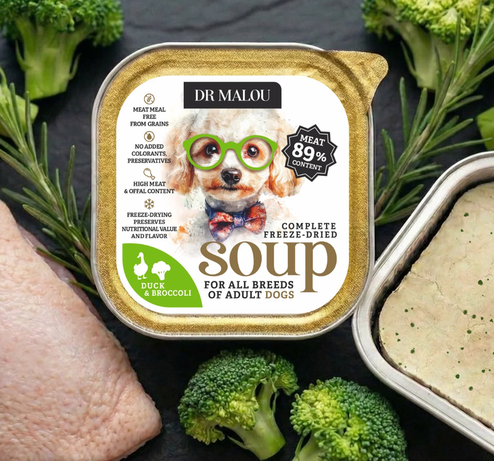 DR MALOU SOUP LIOFILIZOWANA ZUPKA DLA PSA KACZKA Z BROKUŁEM 12G