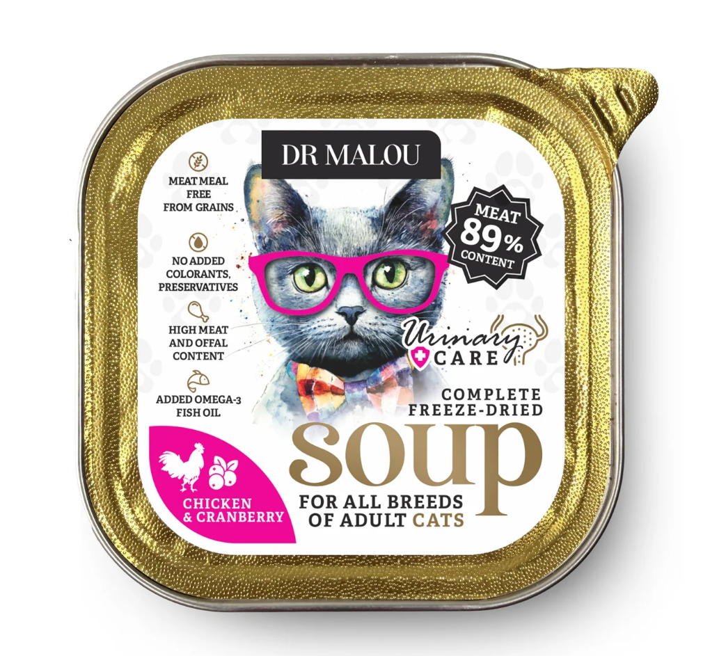 DR MALOU SOUP LIOFILIZOWANA ZUPKA DLA KOTA KURCZAK Z ŻURAWINĄ 12G