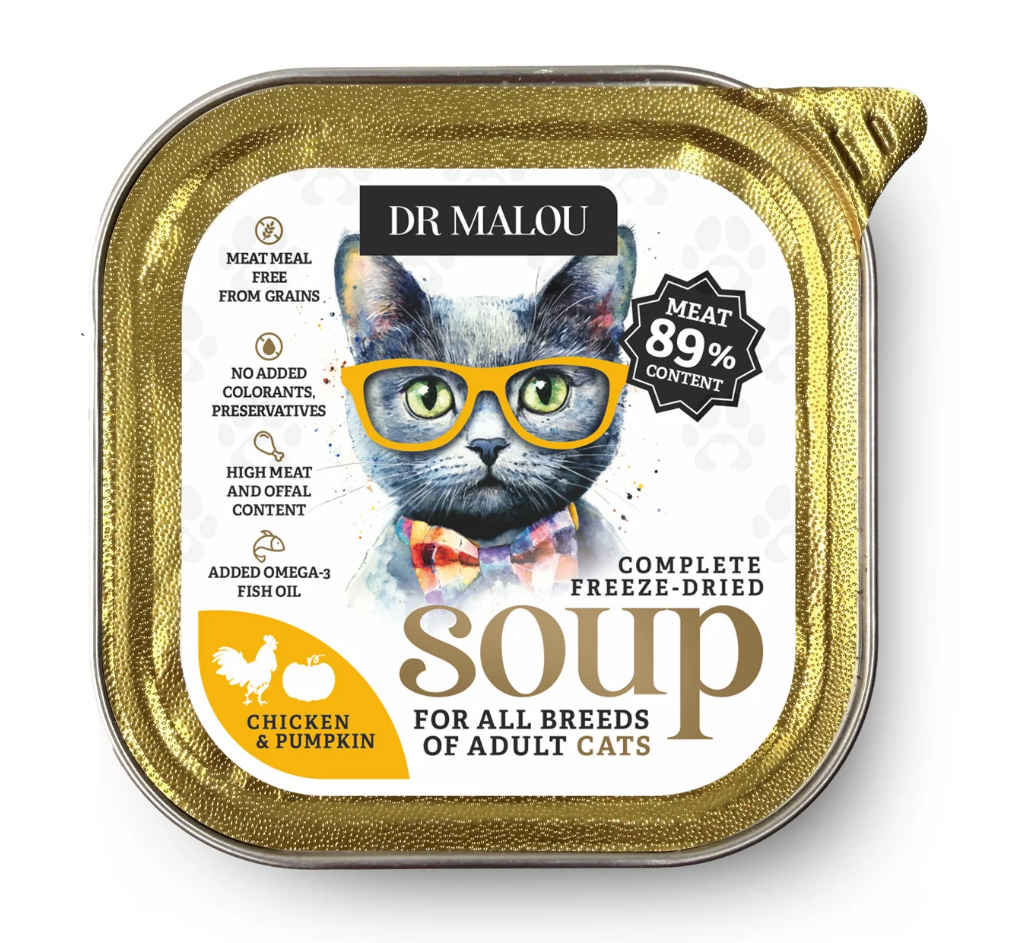 DR MALOU SOUP LIOFILIZOWANA ZUPKA DLA KOTA KURCZAK Z DYNIĄ 12G