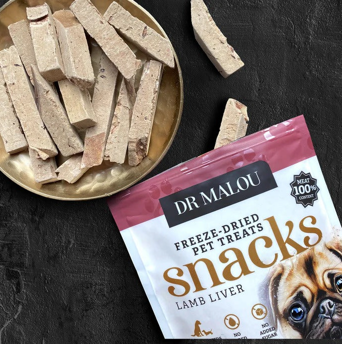 DR MALOU SNACKS LIOFILIZOWANY PRZYSMAK DLA PSA WĄTROBA JAGNIĘCA 50G